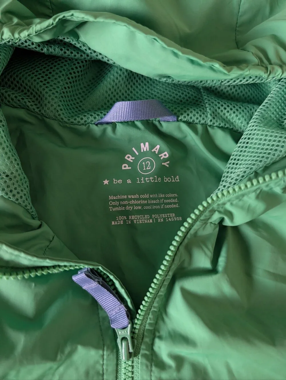 Primary Packable Windbreaker In Green Apple 🍏